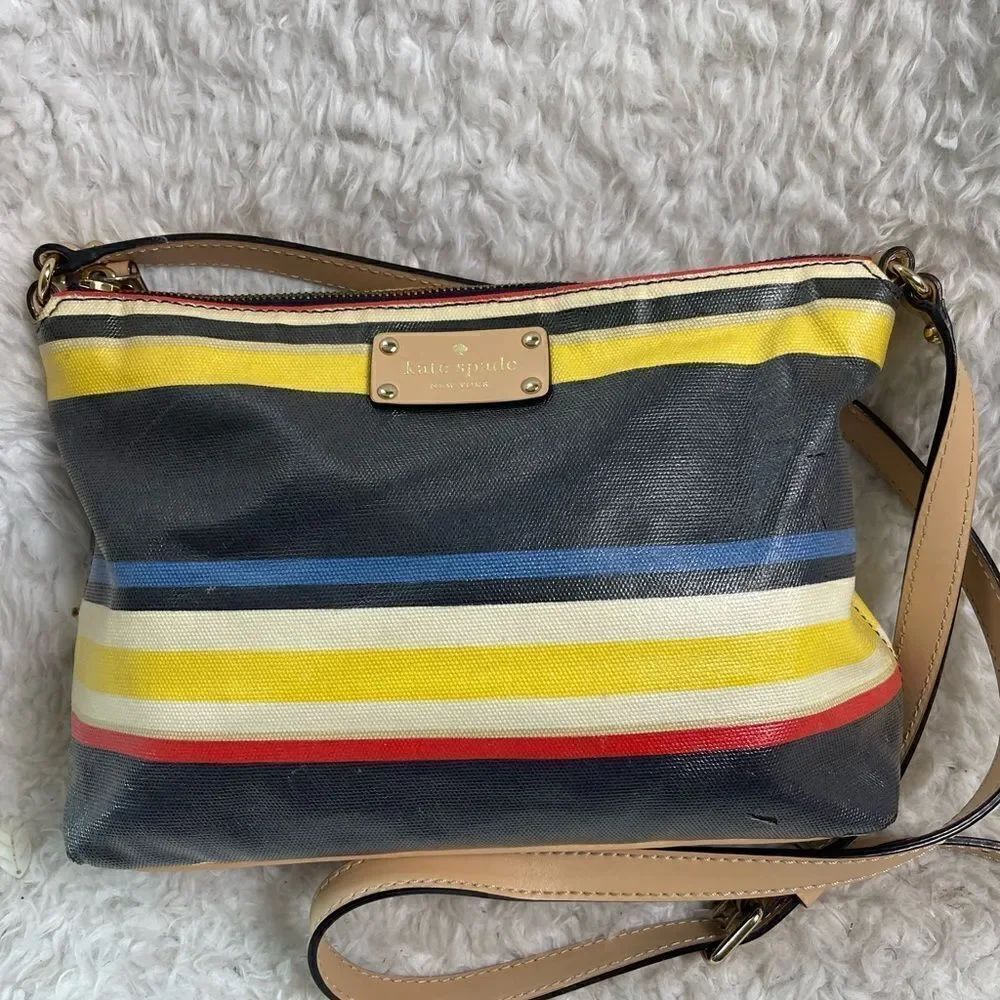 KATE SPADE | Hailey Westchester Forever multi Striped Coated Canvas Crossbody